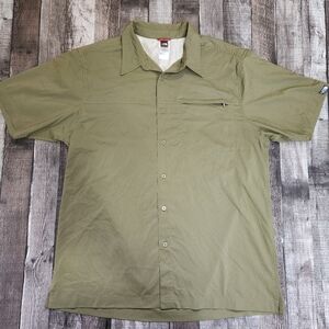 The North Face Short Sleeve Button Down Shirt Olive Green Men's Large